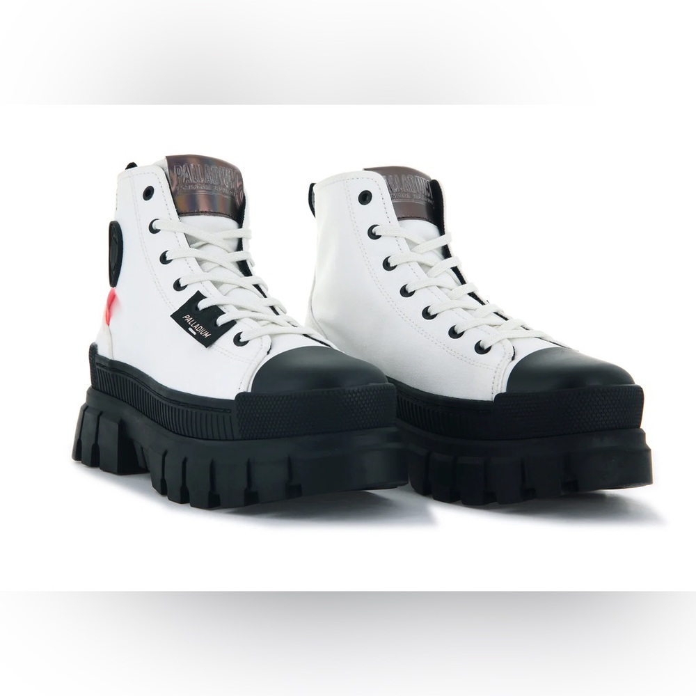 NWT Palladium Revolt Hi TX Star White Platform Boots NWT Size 10 - Picture 3 of 7